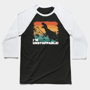 Im Unstoppable t-rex retro silhouette Grabbers Baseball T-Shirt